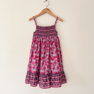 MONSOON EUC Smocked Bohemian Butterfly Print Summer Dress